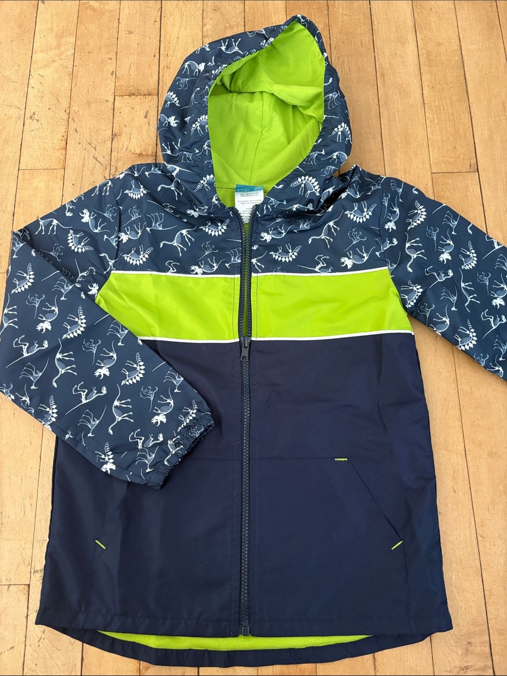 Kids Navy & Green Rain Jacket